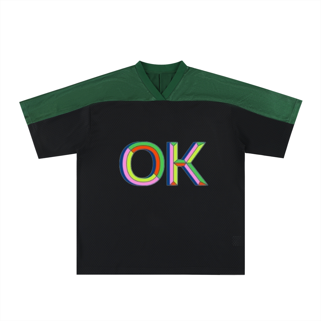 Oversized Mesh V-Neck Soccer Jersey
