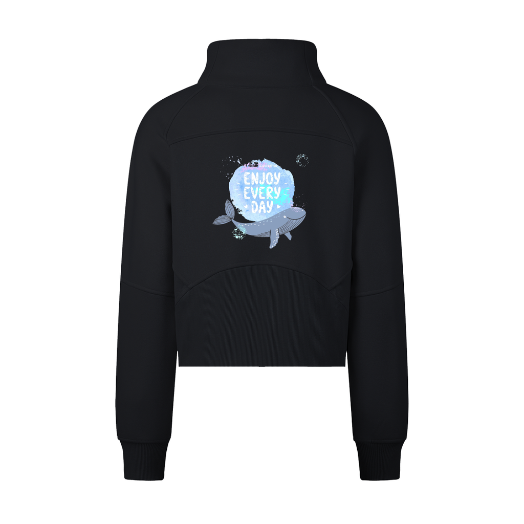 Cropped Half-Zip Sweatshirt